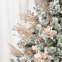 30 Pcs Christmas Tree Picks and Sprays Decorations, Champagne Glitter Floral Twig Berry Stems Branches Artificial Poinsettias for Home Christmas Tree Ornaments Wedding Holiday Xmas Party DIY Decor