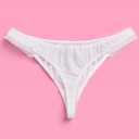 xo, Fetti White Ruffle Bride Thong, S/M/L | Embroidered Underwear, Bridesmaid Gift, Bridal Shower Lingerie, Outfit Accessory (White, L)