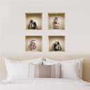 THE NISHA 4 PC Pack Art Magic Pictures Peel and Stick 3D Vinyl Removable Wall Sticker Decals DIY Sticky Backsplash (Lighting Spots), Yoga and Painted Vases 470