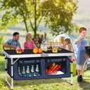 Camp Field Camping Folding Aluminum Table with Adjustable Legs for Outdoor Travel Beach, Backyards, BBQ, Party and Picnic Foldable Table, L47.24*W18.5*H27.36''