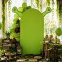 7.2ft Halloween Green Arch Backdrop Cover with 2 Lug Decorations