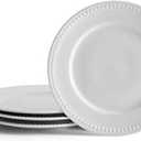 Everyday White Beaded Set of 4 Salad Plates