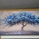 KELIYUAN Canvas Wall Art For Living Room Framed Wall Decorations For Bedroom Office Wall Decor Abstract Painting Blue Tree Pictures Artwork Ready To Hang Guesthouse Room Mural Home Decor 20x40 In (40L" x 20W")