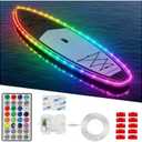 22FT Paddle Board Lights, Battery Operated Dream Color Kayak Lights with Remote Control, 16 Light Colors & 7 Modes IP68 Waterproof Boat Led Light for SUP Boat Pontoon Golf Cart