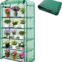Sfcddtlg Extra Wide 5 Tier Greenhouse Replacement Cover, 75" x 40" x 19" PE Plant Greenhouse Cover with Roll-Up Zipper Door for Outdoor Gardening Plants Cold Frost Wind Rain Proof (Frame NOT Included)