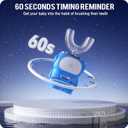 RexCodar Ultrasonic Kid's U-Shaped Electric Toothbrush, IPX7 Waterproof, Five Cleaning Modes,Cartoon Astronaut, 60S Smart Reminder (6-12 Age (Blue))