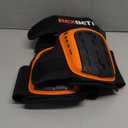 REXBETI Knee Pads for Work, Construction Knee Pads for Men, Heavy Duty Comfortable Anti-slip Foam Gel Knee Pads for Gardening Flooring and Cleaning, Strong Stretchable Straps, Orange (Original)