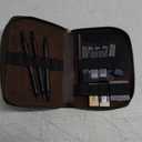 Metal Mechanical Pencil Set in Leather Case, 5PCS Art Drafting Pencil 0.3, 0.5, 0.7, 0.9 & 2mm Lead Holder, 9 Tube (4B 2B HB 2H Colors) Lead Refills for Drawing, Sketching, Writing (Black)