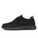 Mens Oxfords Business Shoes Fashion Mesh Lightweight Soft Sole Casual Dress Walking Work Sneakers Comfortable Black