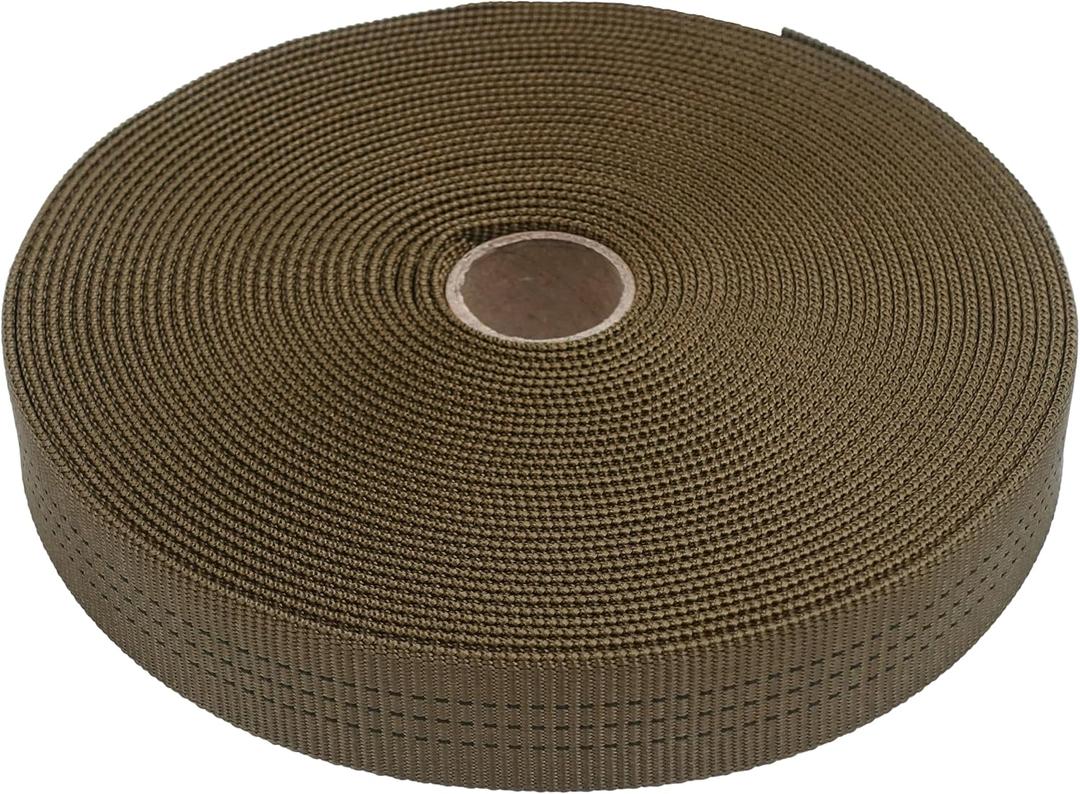 GM CLIMBING 1 inch Nylon Tubular Webbing Tape CE UIAA Certified 4000lb Heavy Duty for Climbing Rescue Rope Works Survival Outdoor General Purposes 50 ft  Coyote Brown