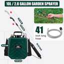2.6 Gallon Battery Powered Garden Sprayer, Electric Sprayer Weed Yard Lawn Sprayers with 3 Mist Nozzles, USB Rechargeable Handle & Retractable Wand & Adjustable Strap (Green)