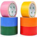 Colored Duct Tapes, 6 Rainbow Colors 2 Inch x 15 Yards x 9 Mil, Heavy Duty Waterproof Tape in Red, Pink, Yellow, Orange, Green, Blue
