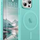 SUPFINE Magnetic for iPhone 15 Pro Case (Compatible with MagSafe) (Military Grade Drop Protection) Translucent Matte Shockproof Phone Cover, Color: Hot Pink