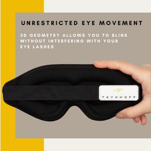 Premium Fabric Sleep Mask - 100% Light Blocking Eye Mask with 3D Contour Comfort Designed for a Comfortable Sleep - Fits Men and Women - Ideal for Travel (Black)