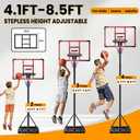 32 Inch Portable Basketball Hoop, Adjustable 4.18.5FT Height, Outdoor Basketball Goal with Fillable Base & Weight Bag for Kids Teens Backyard
