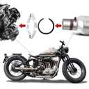 Harley Gasket & Chrome Flange Kit with NutsClips & Washers - Compatible with Big Twin Sportster 883 1200 XL883 XL1200. Dyna FXD FXDWG, FLST FLT FXR, Softail Touring Bobber Chopper 200 (Silver)