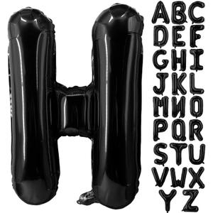 Lovoir 40 Inch Large Black Letter H Balloons Big Size Jumbo Mylar Foil Helium Balloon for Birthday Party Celebration Decorations Alphabet Black H