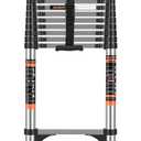 Telescoping Ladder,12.5 FT Extension Ladder w/Hooks,Stabilizers,Wheels,Heavy Duty 330lbs Max Capacity,Collapsible Telescopic Ladder for Rv,Roof,Outdoor
