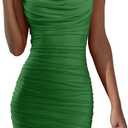 DAAWENXI Women's Sexy Halter Backless Night Out Empire Summer Mini Clubwear Dress Green, Size: S