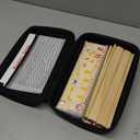 Rummy Cube Game with Case and 4 Wooden Racks/Trays, 106 Rummy Tiles Game Sets Classic Travel Board Game Sets with 4 Tiles Holders for Family