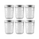 Ball - 16 oz Wide Mouth Glass Mason Jars | 6 Pack Jars with Airtight Lids | Large Glass Jar for Food Storage with Lids | Ideal for Canning, Fermentation, Pickling, Kombucha Brewing