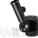 Adjustable Flag Pole Holder, Flag Pole Bracket for Outside House Heavy Duty Aluminum, Multi-Position Flag Pole Mounting Bracket Rust Free with Hardwares, 1" Inner Diameter (Black-1 Pack)