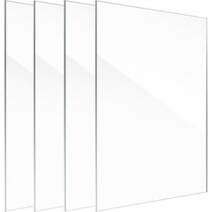 8x10 Glass Replacement Sheets for Picture Frame Set of 4, 8 by 10 Real High-Definition Glass Cover (8x10)
