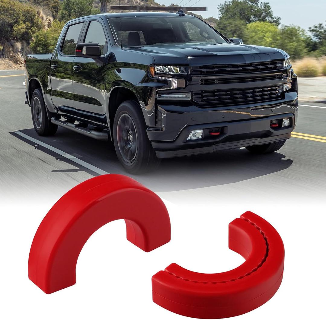 Tow Hook Covers Fit for Chevy Silverado 1500 2007-2025/GMC Sierra 1500 2007-2018, Customized Car Tow Hooks Compatible with Chevrolet Silverado 1500 Accessories 2007-2025 (Red)