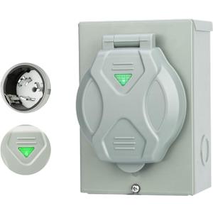 ShinePick 50 Amp Generator Power Inlet Box, NEMA 3R Power Inlet Box,125/250V 12500W Outdoor Receptacle Generator Outlet for Outdoor,3 Prong Generator Cord Receptacle Transfer Switches Weatherproof