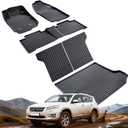Floor Mats &Trunk Liner for Toyota RAV4 2006-2012(5 Seat Only) | Without 3nd Row, All Weather,Backrest Mat,TPE Carpets,for RAV-4 Car Accessories 2007 2008 2009 2010 2011,6 pcs