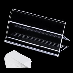 36pcs Wood Shelf Label Holder Plastic Price Tag Holder Supermarket Retail Sign PVC Clear Shelf Label Holder (Includes 50 Pieces Label Inserts) Perfect Fits 18 mm Wooden Shelving. (18mm thickness shelf (Suitable 16-18mm))