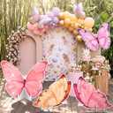 Honoson 4 Pcs Large 20" x 30" Fairy Butterfly Cardboard Cutouts Backdrop, Fairy Birthday Party Decoration Standing Butterfly Props for Spring Garden Outdoor Lawn Yard Signs Baby Shower Supplies, 21.65 x 29.53 inches