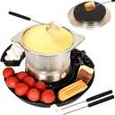 SANGLE SOPFFY 2 in 1 Fondue Pot & Electric S'mores Maker - Cheese and Chocolate Fondue Set with Temperature Control,Detachable Trays,Fondue Pot Electric Set w 4 Forks,Perfect for Parties,Family Gifts