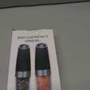 Battery Operated Salt And Pepper Grinder Set with LED Light, Automatic Electric Gravity Salt And Pepper Shakers Set, Each 6 AAA Batteries Needed, Adjustable Roughness, 2 Pack (Black)