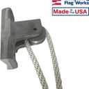 Gettysburg Flag Works Non-Drilled Silver Aluminum Vertical Mounted Single Pulley Assembly- Flagpole Truck Alternative- Holds Flagpole Rope Halyard- Made in USA