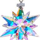 2025 Annual Christmas Ornaments Crystal Snowflake Star, Sparkly Crystal Ornaments for Christmas Tree, Beautiful Christmas Ornaments for Women Girls