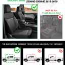 for Chevy Silverado & GMC Sierra Leather Seat Covers Crew Cab 1500 2014-2018, 2500HD 3500HD 2015-2019, Custom Truck Seat Cover Full Set, Protectors Accessories, Black (W/O Rear Cupholder)