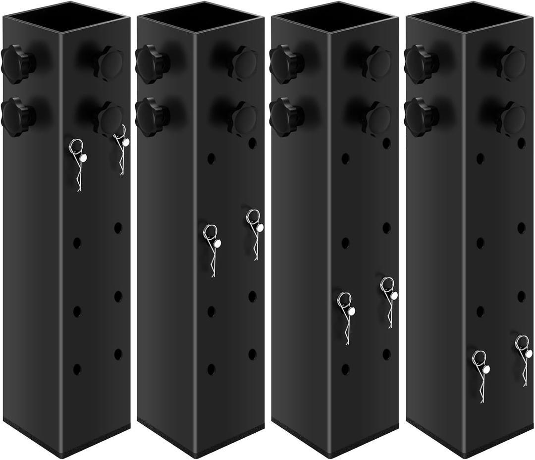 4 Pack Heavy Carbon Steel Dorm Bed Risers, 3.15" Diameter Metal Bed Riser for College Dorm Wooden Bed Frame, Table Adjustable to 3.2", 5.1", 8.1" or 11.2" Heights