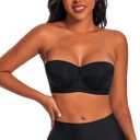 Strapless Bras for Women Large Breasts with Clear Straps, No Harm No Burn Cup 36D