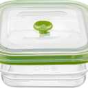 Restaurantware-Fresh Hero 37 Ounce Storage Containers, 1 Durable Airtight Food Containers - Microwavable, Freezable, Green Silicone Collapsible Containers, Dishwashable, With Vented Lids