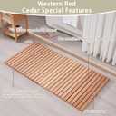 bingaai Cedar Wood Shower Mat 59" × 29.53", Cedar Wooden Bath Mats, Wood Bath Mat for Inside or Outside Shower, Cedar Sauna Floor Mat Extra Large, Non-Slip Shower Platform