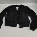 GRECERELLE Women's Long Sleeve V-Neck Button Down Cardigan Knit Shrugs Sweater (01 Black)