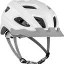 Retrospec Lennon Adult Bike Helmet with LED Safety Light Adjustable Dial & Removable Visor - Adjustable Bicycle Cycling Helmet for Men & Women (One Size, Matte White)