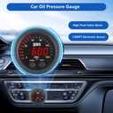 Universal Oil Pressure Gauge Kit 2-1/16" (52mm) 150 PSI - Digital Meter Red Display with 1/8NPT Electronic Sensor - for Boat Marine Car Auto Truck Automotive Gauge Sets