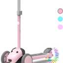 Kids Scooter for Ages 1-12 Years, 3 Wheels Toddler Scooter for Children Age 1-3/3-5/5-8/8-12 Boys and Girls with Adjustable Heights and LED Wheels (Pink)