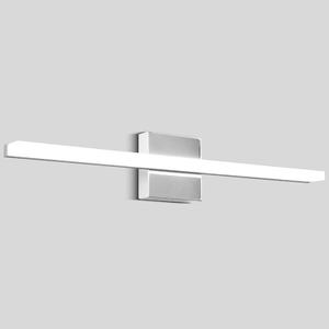 24 Inch Chrome LED Bathroom Vanity Light, 14W 6000K Cool White Over Mirror Lighting Fixture, Modern Hardwired Linear Wall Sconce for Bathroom Bedroom, Chrome-6000K, 24inch