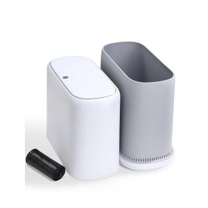 Bathroom Trash Can with Lid, Slim 3.3 Gallon Vacuum adsorption Garbage Bin, Narrow Press Top Waste Basket for Odor Control & Dog Proof for Bathroom Bedroom Office Home