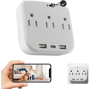 ULar 4K Outlet Camera Wall Charger Indoor Cameras Pet Monitor-WiFi Cam with App Remote, Motion Alerts & Local Storage- No Audio