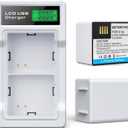 2-Packs Batteries Compatible with Arlo Pro 5S 2K, Pro 4, 3, Arlo Ultra 2, Ultra Cameras VMA5400 VMC4040P VMC4060P A-4a, with LCD Dual Charger (3.85V 4800mAh)