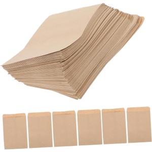 ABOOFAN 100Pcs Kraft Paper Seed Envelopes for Gardening Farming Sturdy Storage Bags Multi-Use Corn and Rice Holding Pouches Seed Storage Containers
